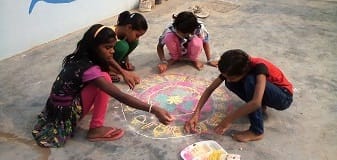 ||10 November 2015||Children prepare `rangoli’ to celebrate the festival of Deepavali in SOUL Gokul Vidyapeeth.