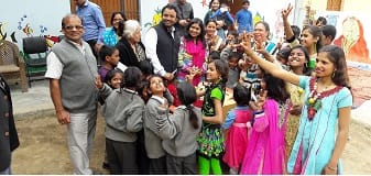|| 17 February 2016 ||Sneha and Rudra celebrated their wedding anniversary in SOUL Gokul Vidyapeeth with a special meal for children.